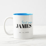 Modern Typography Personalised Best Man Mug<br><div class="desc">Elegant modern minimalist typography best man and personalised name in black and blue,  simple and unique. Great best man gifts for Bachelor Party. 
Customise the mug and text colour with your choice.</div>