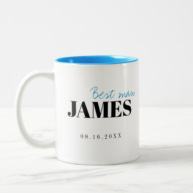 Modern Typography Personalised Best Man Mug (Left)