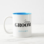 Modern Typography Personalised Team Groom Mug<br><div class="desc">Elegant modern minimalist typography team groom design in black and blue,  simple and unique. Great Bachelor Party gifts for groom teams
See matching team bride mugs in collection. 
Customise the mug and text colour with your choice.</div>