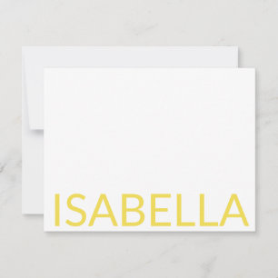Modern Typography Personalised Yellow Name  Card