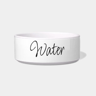 Modern typography pet water bowl