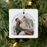 Modern typography photo arch Christmas Ceramic Ornament<br><div class="desc">Modern minimal graphic abstract shape photo Christmas holiday design. Bold on trend design. Part of a holiday collection.</div>