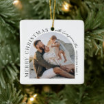 Modern typography photo arch Christmas Ceramic Ornament<br><div class="desc">Modern minimal graphic abstract shape photo Christmas holiday design. Bold on trend design. Part of a holiday collection.</div>