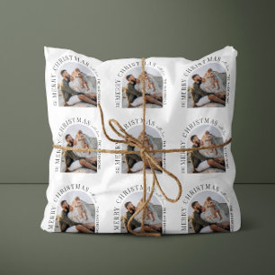 Modern typography photo arch Christmas Wrapping Paper