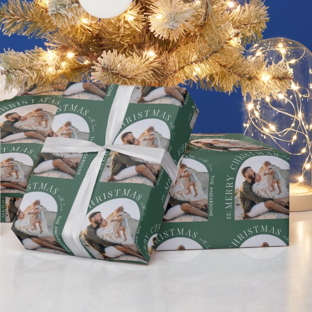 Modern typography photo arch Christmas Wrapping Paper (Holidays)
