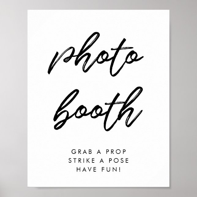 Modern typography Photo booth wedding sign (Front)