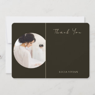 Modern Typography Photo Bridal Thank You card