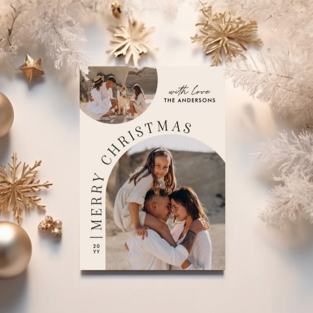 Modern typography photo collage Christmas Holiday Card (Creator Uploaded)