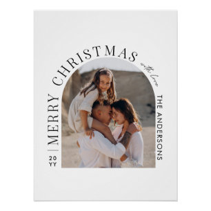 Modern typography photo collage Christmas Poster
