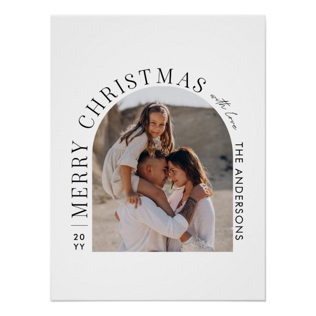 Modern typography photo collage Christmas Poster (Front)
