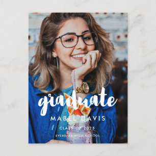 Modern typography Photo graduate Postcard