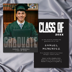 Modern Typography Photo Graduation Announcement