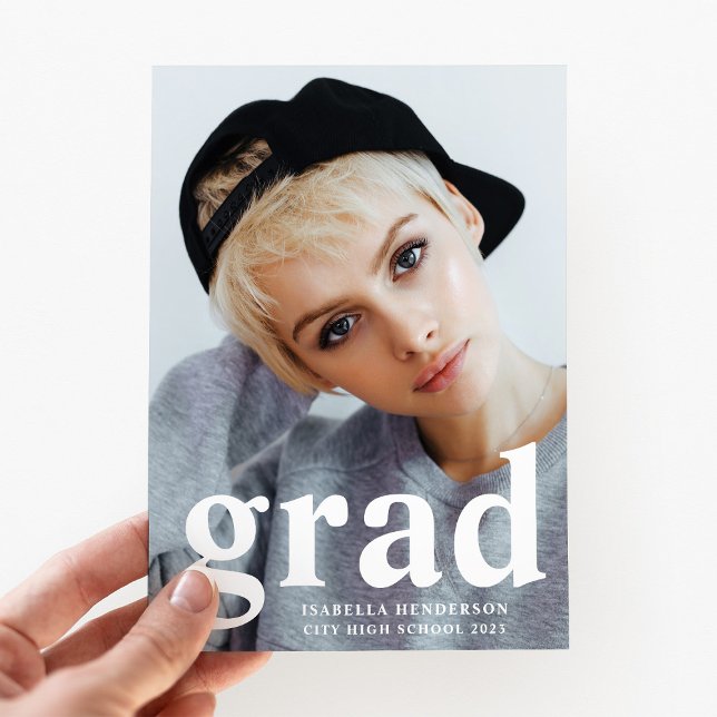 Modern Typography Photo Graduation  Announcement (Modern Typography Photo Graduation Announcement)