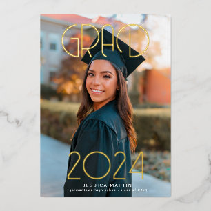Modern Typography Photo Graduation Party