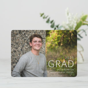 Modern Typography Photo Graduation Party Invitation