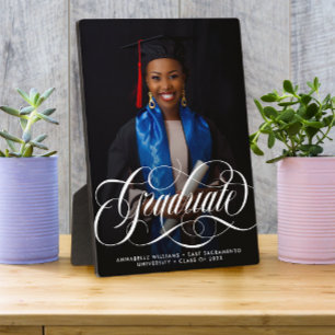 Modern Typography Photo Graduation Plaque