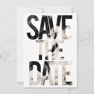 MODERN TYPOGRAPHY PHOTO SAVE THE DATE INVITATION