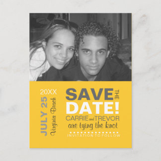 Modern Typography Photo Save the Date Postcard