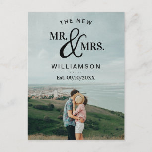 Modern Typography Photo Wedding Announcement
