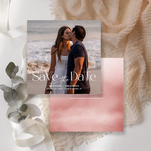 Modern Typography Photo Wedding  Invitation (Creator Uploaded)