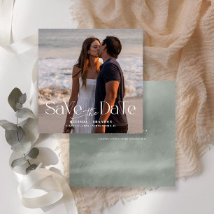 Modern Typography Photo Wedding Invitation