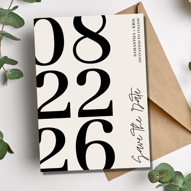 Modern Typography Photo Wedding Save The Date (Modern Typography Photo Wedding Save The Date)