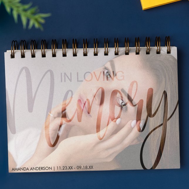 Modern Typography Photography Memorial Guest Book (Creator Uploaded)