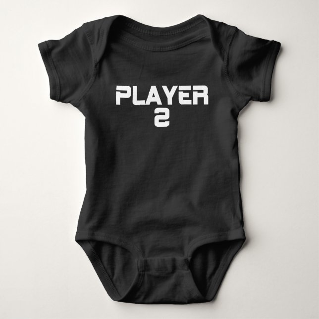 Modern Typography Player Two Matching Baby Bodysuit (Front)