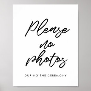 Modern typography Please no photos wedding sign