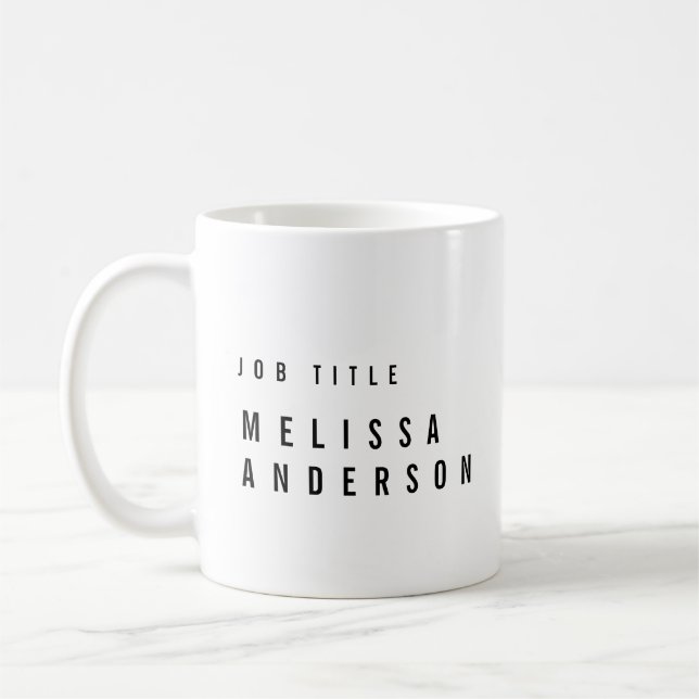 Modern Typography Professional Black and White Coffee Mug (Left)