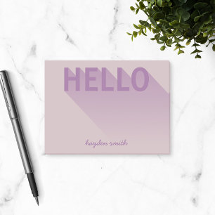 Modern Typography Purple Hello Post-it Notes