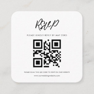 Modern typography QR code RSVP response Enclosure Card