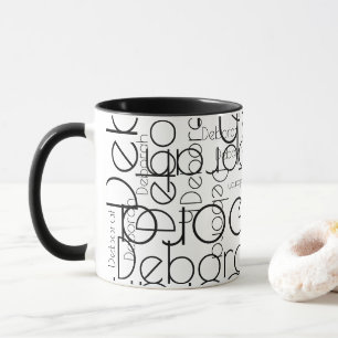 Modern Typography Retro black and white Mug