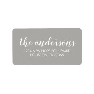 Modern Typography Return Address Labels   Grey