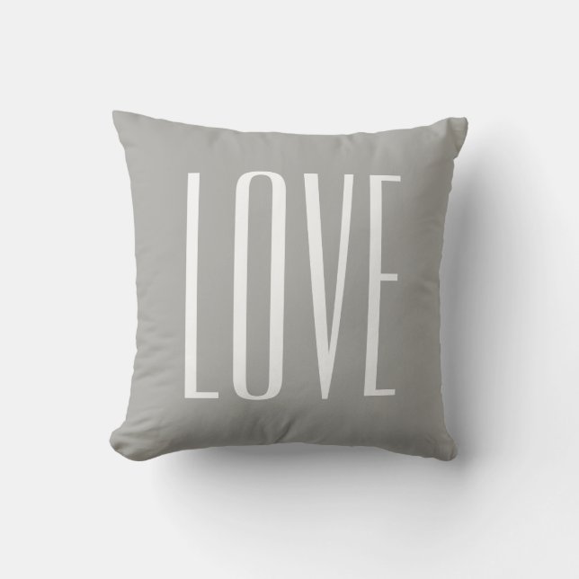 Modern Typography Saga Green Love Cushion (Front)