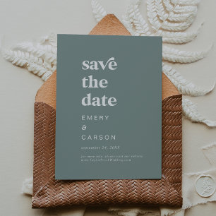 Modern Typography   Sage Green Save the Date