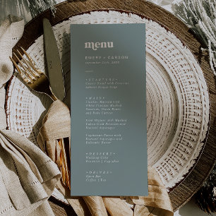 Modern Typography Sage Green Wedding Dinner Menu
