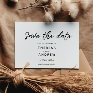 Modern typography save the date