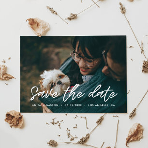 Modern typography Save the date photo card