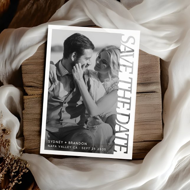 Modern Typography Save the Date Photo Wedding  (Creator Uploaded)