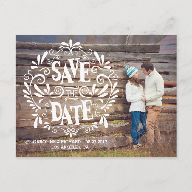 MODERN TYPOGRAPHY | SAVE THE DATE POSTCARD (Front)