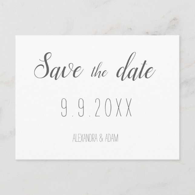 Modern typography save the date postcards (Front)