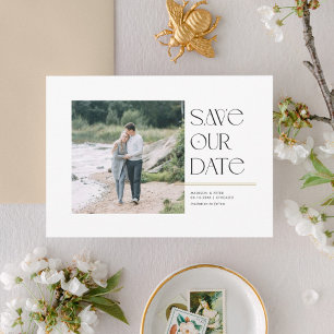 Modern Typography Save the Date Square Photo