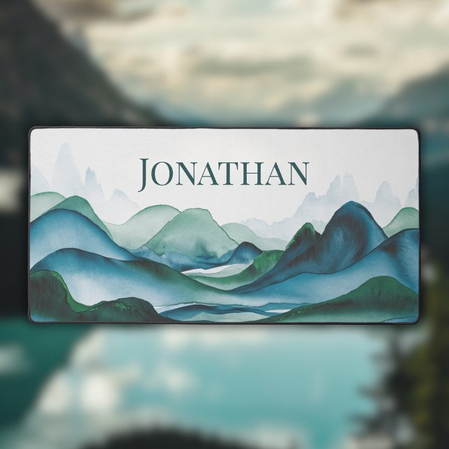 Modern Typography Scenic Watercolor Landscape Desk Mat (Creator Uploaded)