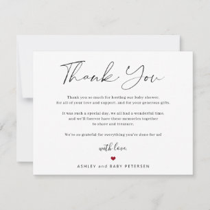 Modern typography script baby shower thank you
