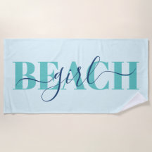 Modern typography script blue teal beach quote