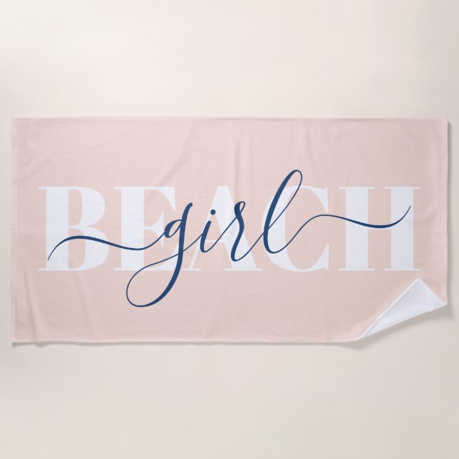 Modern typography script quote beach towel (Front)