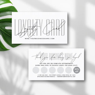 Modern typography script reward  loyalty card