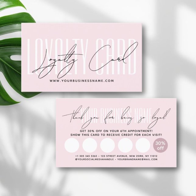 Modern typography script reward  loyalty card (Creator Uploaded)