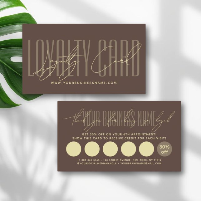 Modern typography script reward  loyalty card (Creator Uploaded)